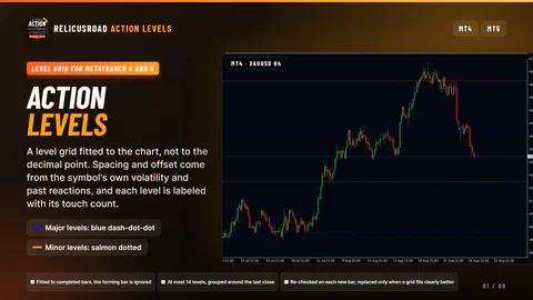 RelicusRoad Action Levels on a MetaTrader chart