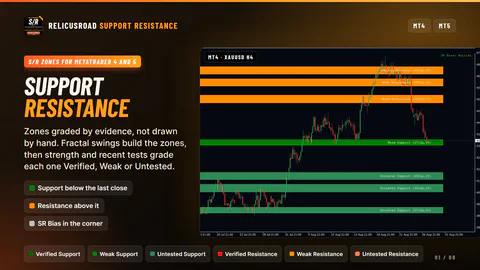 RelicusRoad Support Resistance on a MetaTrader chart