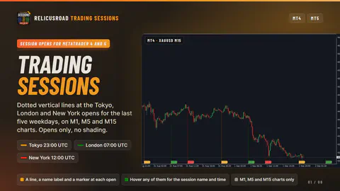 RelicusRoad Trading Sessions on a MetaTrader chart